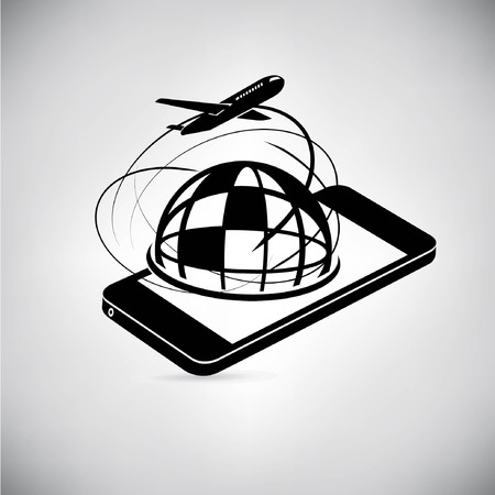 travel and digital technology conceptのイラスト素材
