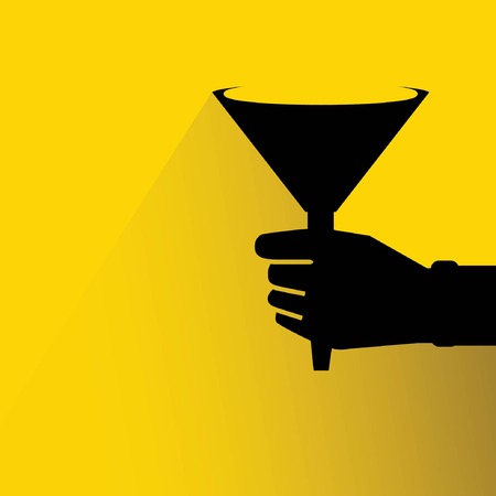 hand holding funnel filterのイラスト素材