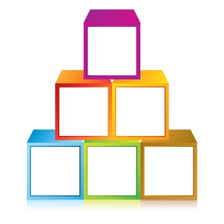 cube pyramid diagramのイラスト素材