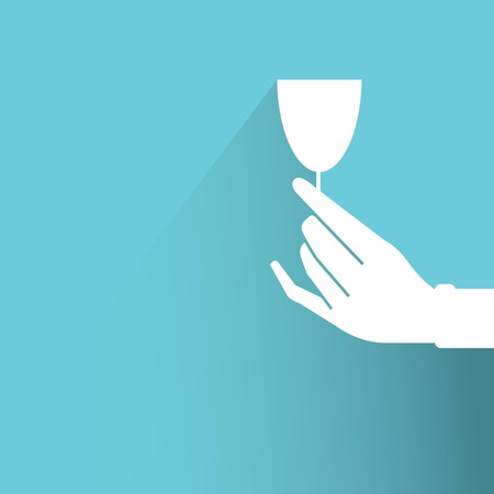 hand holding wine glassのイラスト素材