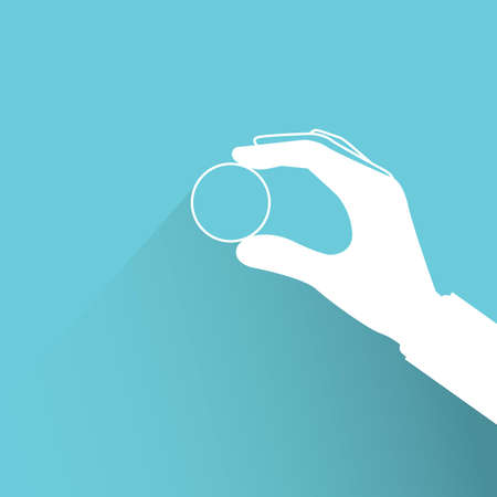 hand holding coinのイラスト素材