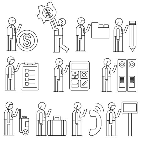 business people in office conceptのイラスト素材