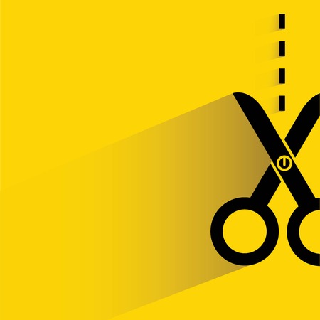 scissors cutting along the lineのイラスト素材