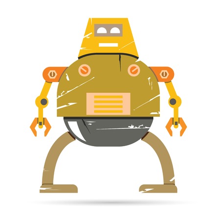 grunge robotのイラスト素材