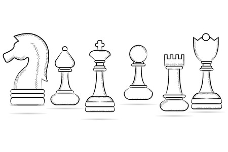 sketch of chess setのイラスト素材