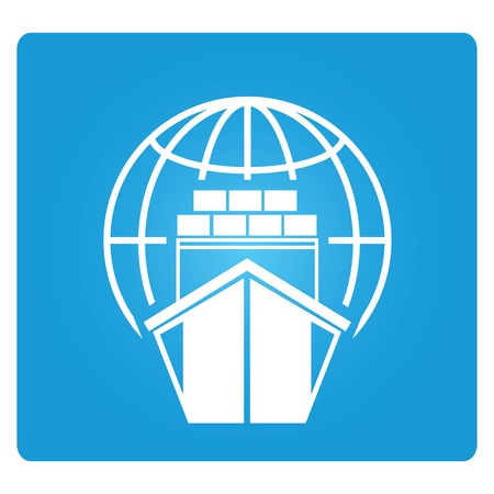 container vessel with global conceptのイラスト素材
