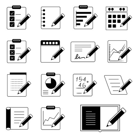 document, writing iconsのイラスト素材