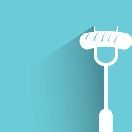 sausage with a forkのイラスト素材