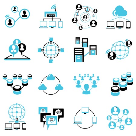 social network and communication iconsのイラスト素材