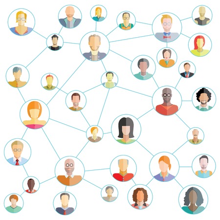 people connection, social media networkのイラスト素材