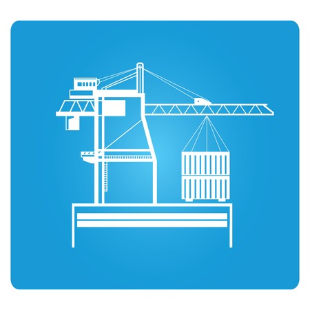seaport crane and cargo dockのイラスト素材