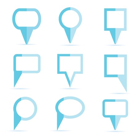 blue map pin iconsのイラスト素材
