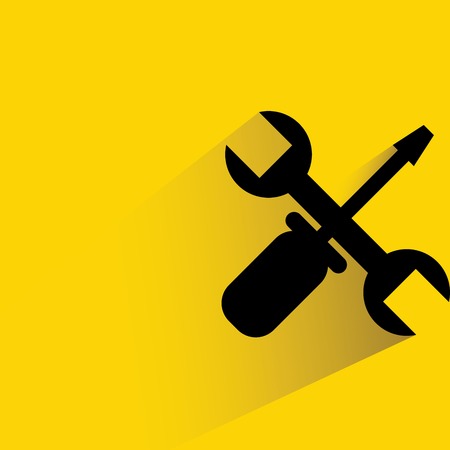 setting screwdriver and wrenchのイラスト素材