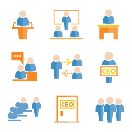 business management iconsのイラスト素材