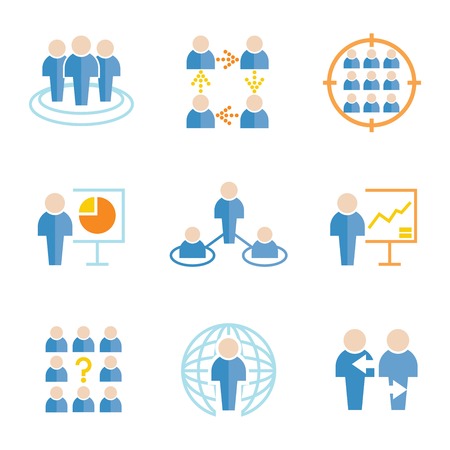 business management icons people iconsのイラスト素材