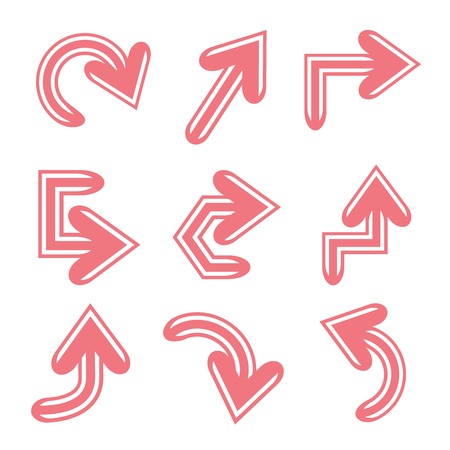 pink arrowsのイラスト素材