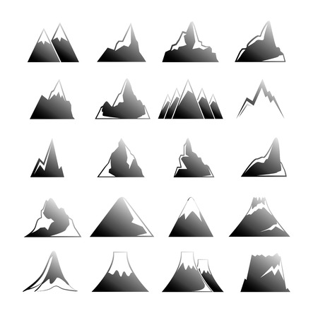 mountain iconsのイラスト素材