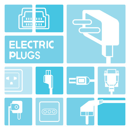 electric plug iconsのイラスト素材