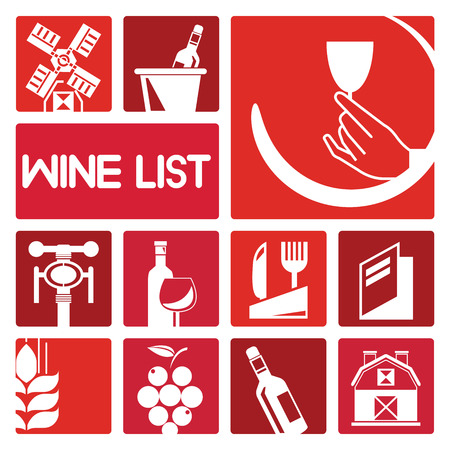 wine icons setのイラスト素材