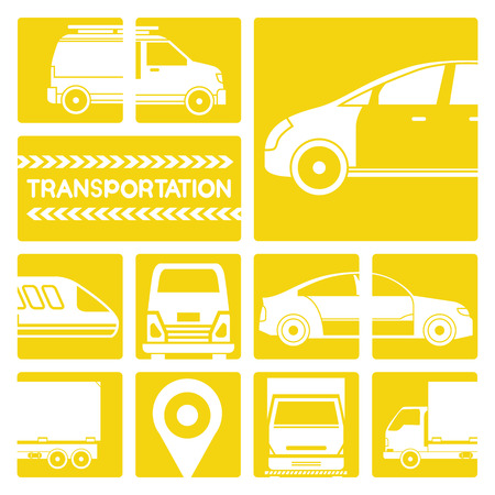 transportation, vehicle iconsのイラスト素材