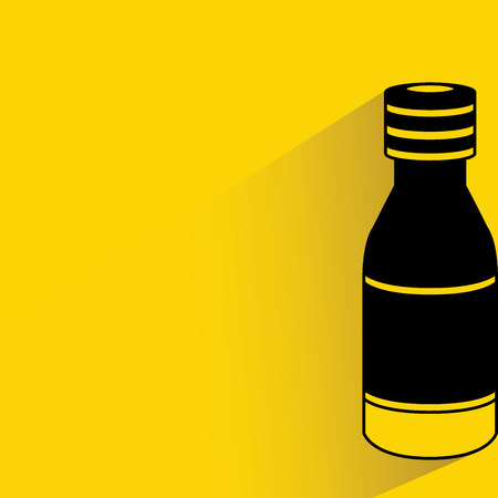 bottle icon on yellow のイラスト素材