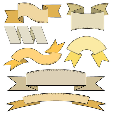 comic ribbons, labelsのイラスト素材