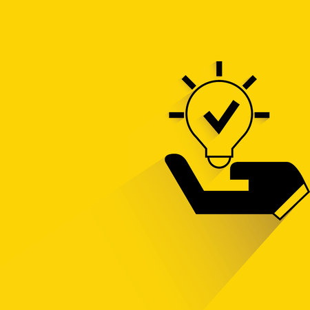 hand holding light bulbのイラスト素材