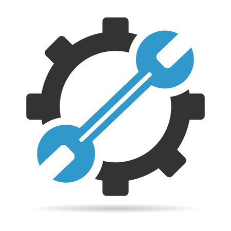 wrench and gear iconのイラスト素材