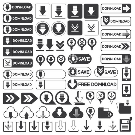 download buttonsのイラスト素材