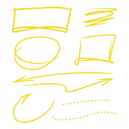 highlighter elements, arrows, circleのイラスト素材