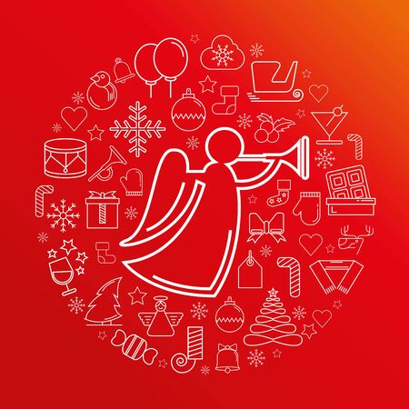 angel, Merry Christmasのイラスト素材