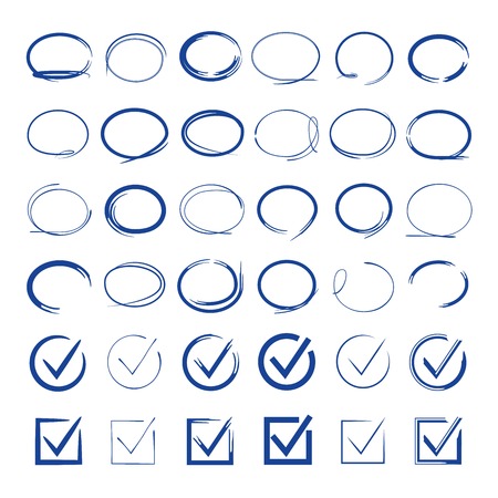 highlight marker, checkmarksのイラスト素材