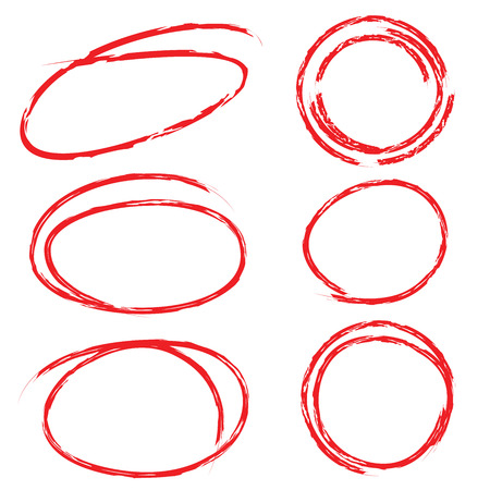 red highlight circle setのイラスト素材