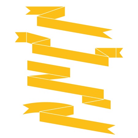 Yellow ribbons setのイラスト素材