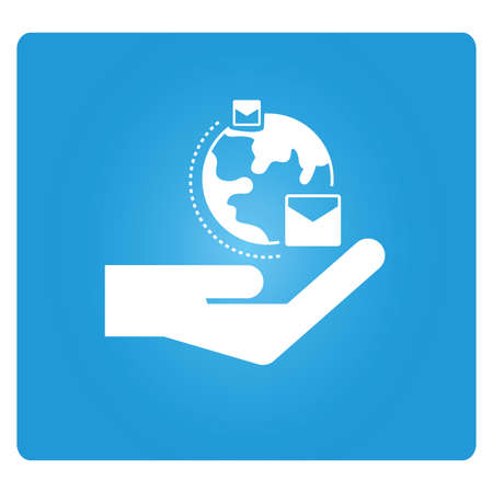 hand holding globe, emailのイラスト素材