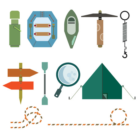 camping iconsのイラスト素材
