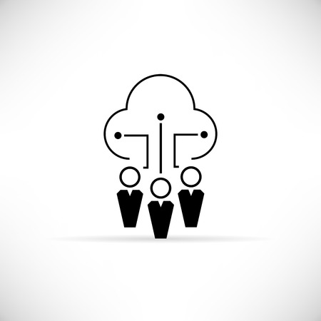 people and cloud connectionのイラスト素材