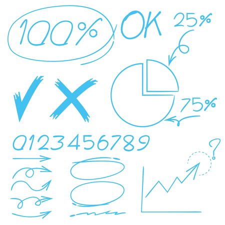 marker, check mark, and numberのイラスト素材