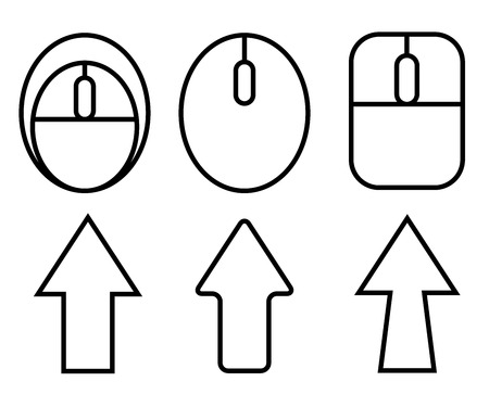 click pointer, computer mouse iconsのイラスト素材