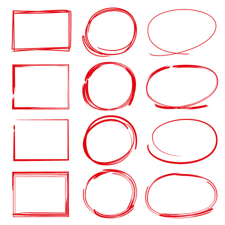 circle marker, rectangle frameのイラスト素材