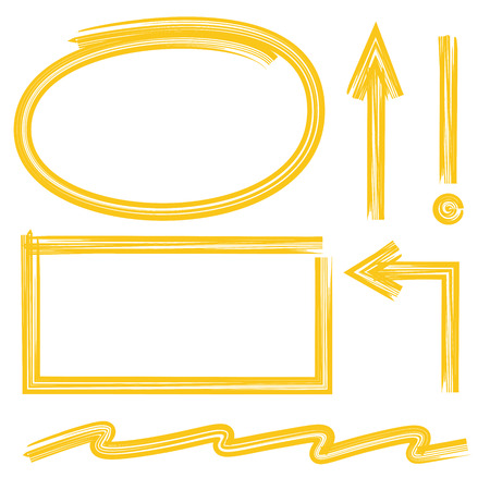 yellow marker drawing setのイラスト素材