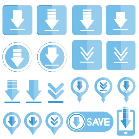 download icons, arrowsのイラスト素材