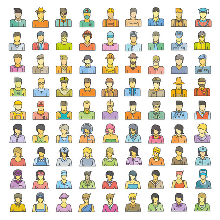 people icons, career iconsのイラスト素材