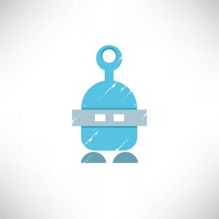 grunge robot mascotのイラスト素材