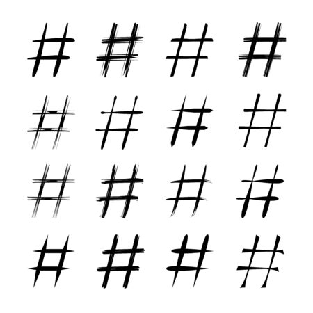 hashtag symbol setのイラスト素材