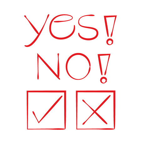 yes, no and check listのイラスト素材