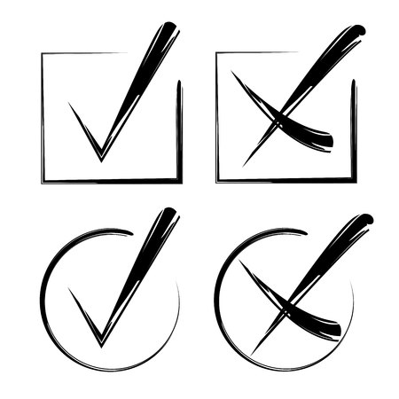 hand drawn check marksのイラスト素材