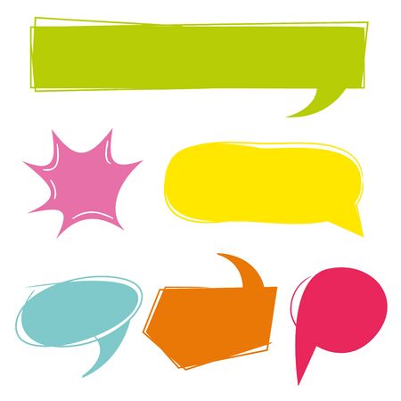 colorful comic speech bubblesのイラスト素材