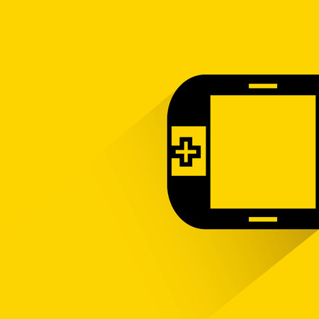 Game pad with shadow on yellow background.のイラスト素材