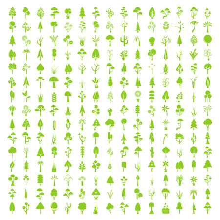 tree icons, plant iconsのイラスト素材